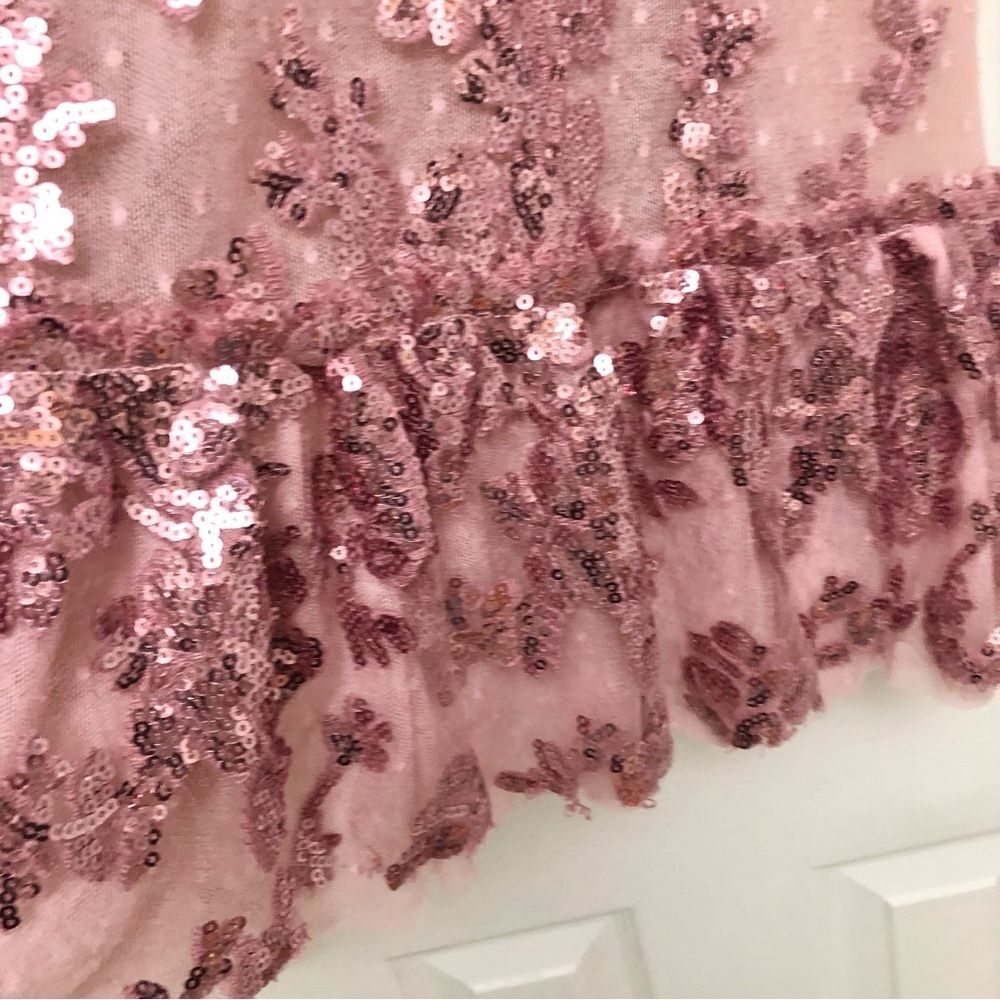 NBD x Revolve Pink Sequin Sweet Dreams Mini Dress Plunging Deep V-Neck L - Picture 6 of 9